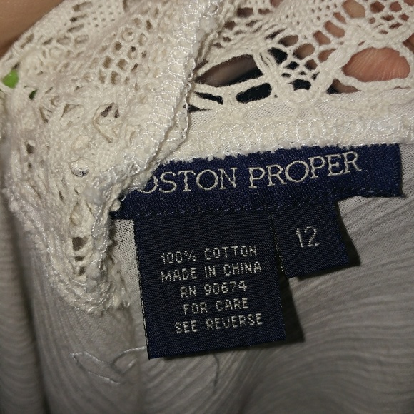 Boston Proper • 100% Cotton Boho Long Duster Length Maxi Beach Crochet Dress 12 - Picture 8 of 8